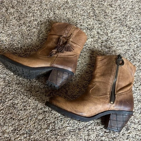 Justin Tan RUSTICO brown distressed leather ankle boots Size 5.5 - Picture 6 of 14